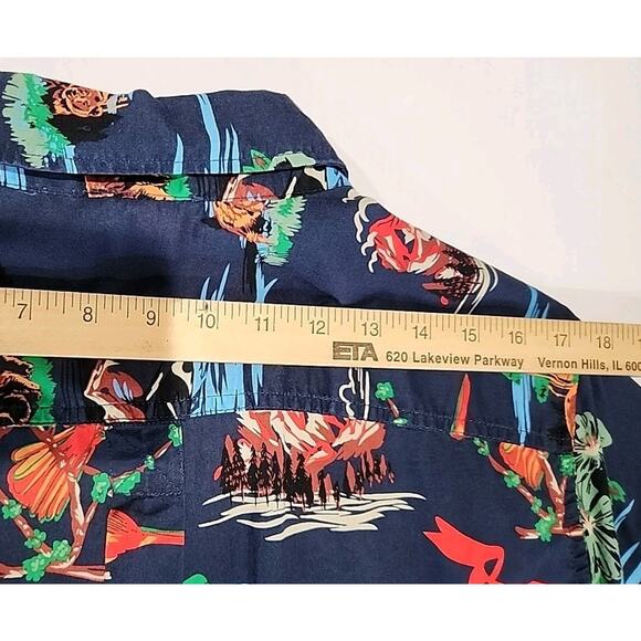 Eddie Bauer Shirt Men's M/T Blue Multicolored Camp Life Classic Fit 100% Cotton - Picture 8 of 9